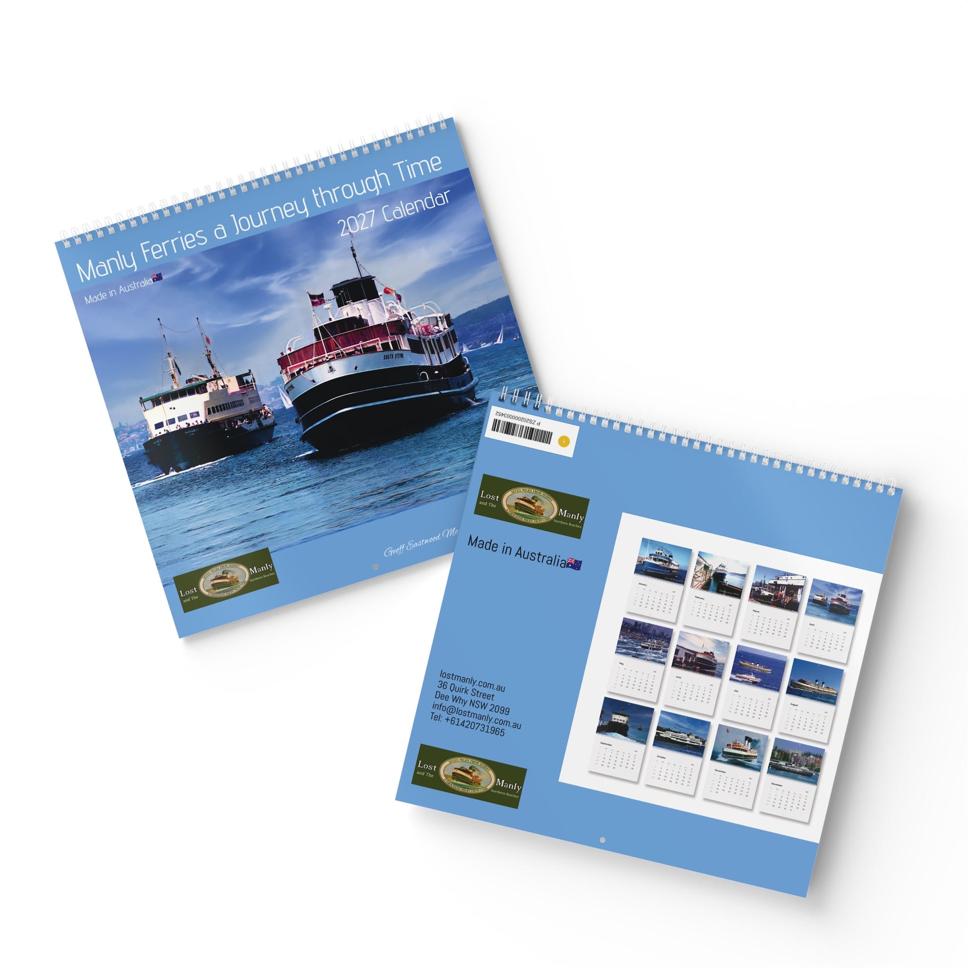 Manly Ferries Journey Through Time 2027 Wall Calendar - Lost Manly Shop