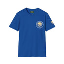 Collaroy custom logo front and sleeve. Lost Manly label. Unisex Soft style T-Shirt Printify