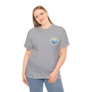 Heavy Cotton T-Shirt with free Canva custom designed logo front and back 