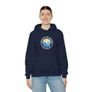 Hoodie with free Canva custom design logo front back Bondi bnb/Bilgola 