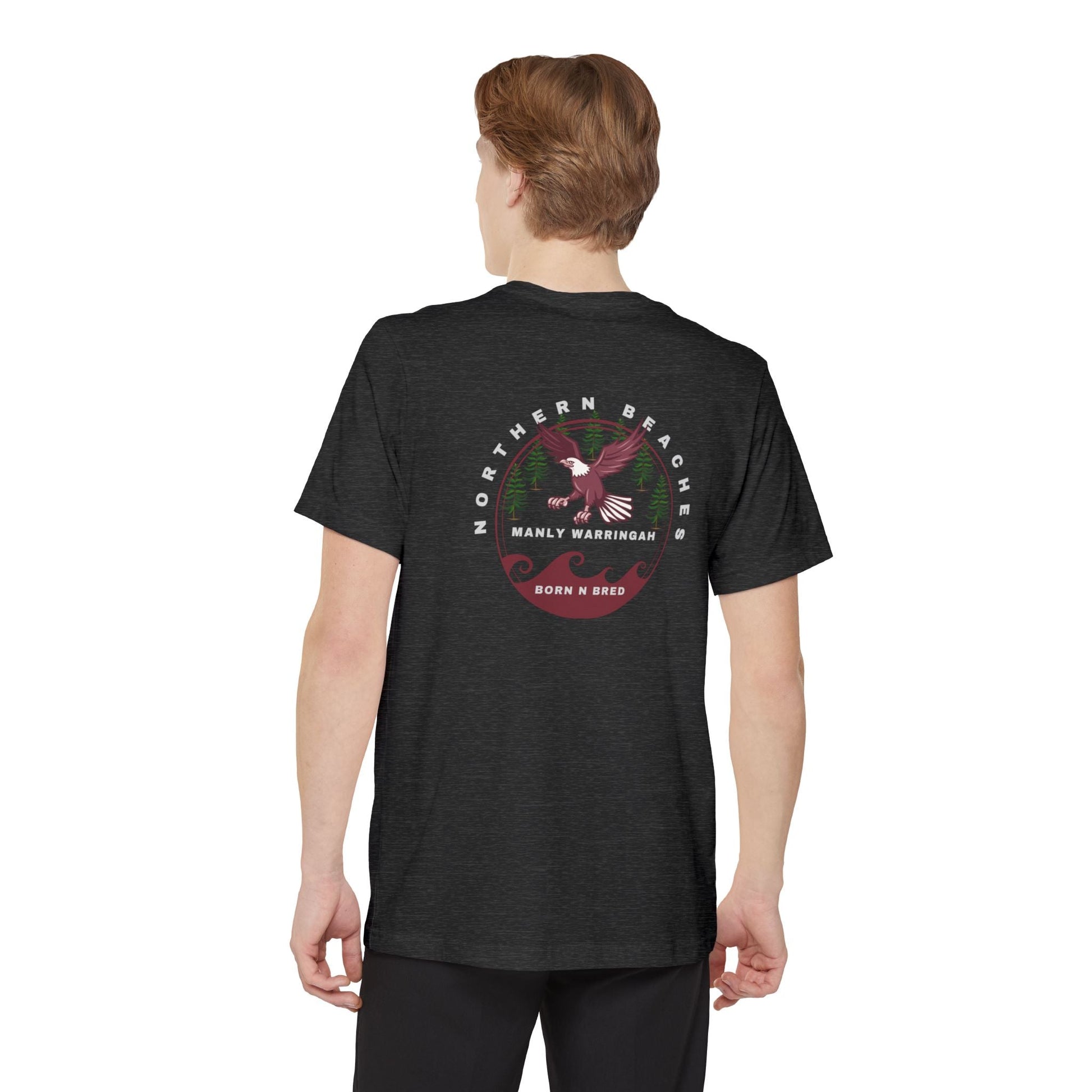 Manly Warringah Born n Bred Unisex Pocket T-shirt Printify