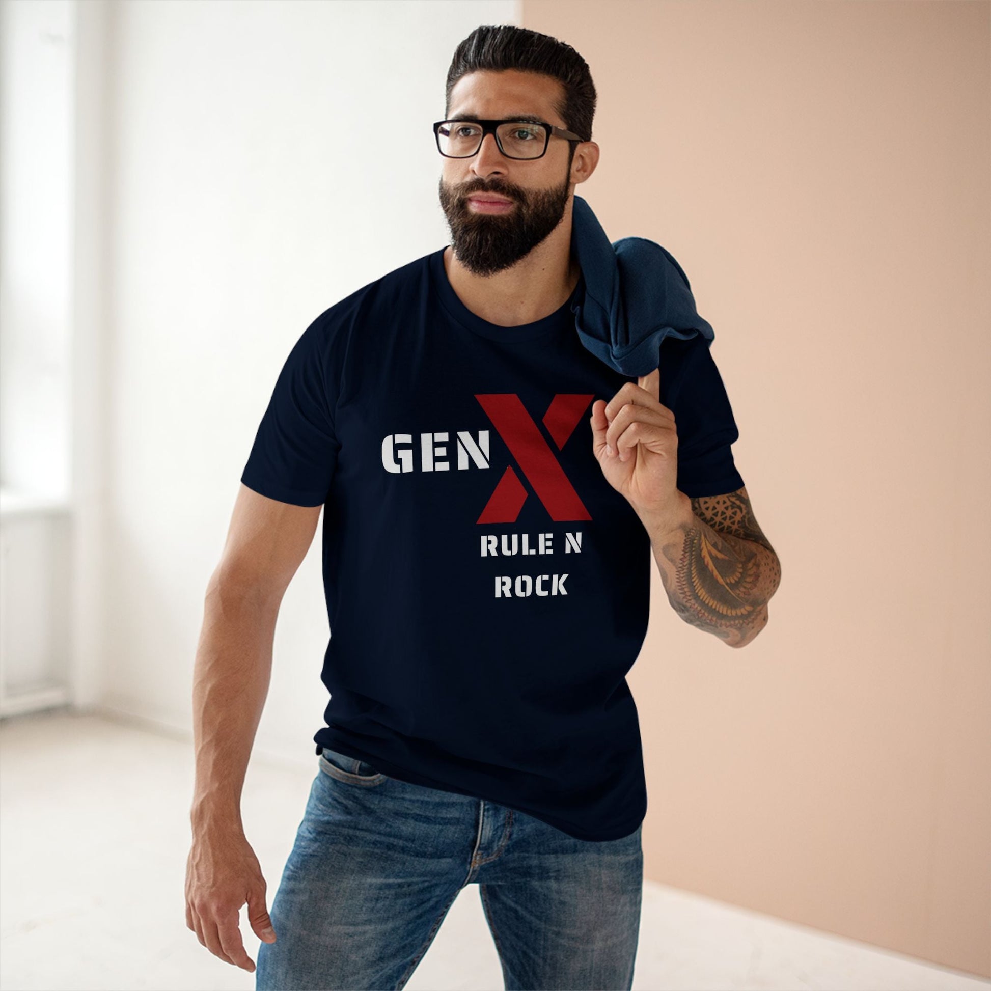 Gen X Rock n Rule Graphic Tee - Nostalgic Gen X T-Shirt, Vintage Style Tee, Gift for Generation X, Casual Wear, Retro Shirt 