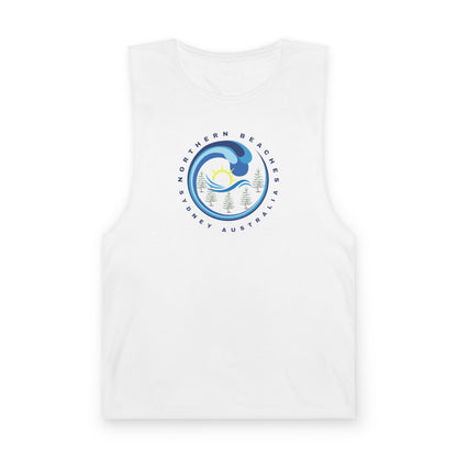 Lost Manly custom logo edition Barnard Surf Wave Tank Top — Coastal Graphic Tank with "Northern Beaches" Design - Lost Manly Shop