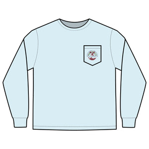 'The Westwood' Men's Long Sleeve Pocket T-Shirt with Northern Beaches Custom Design front and back logo Printify