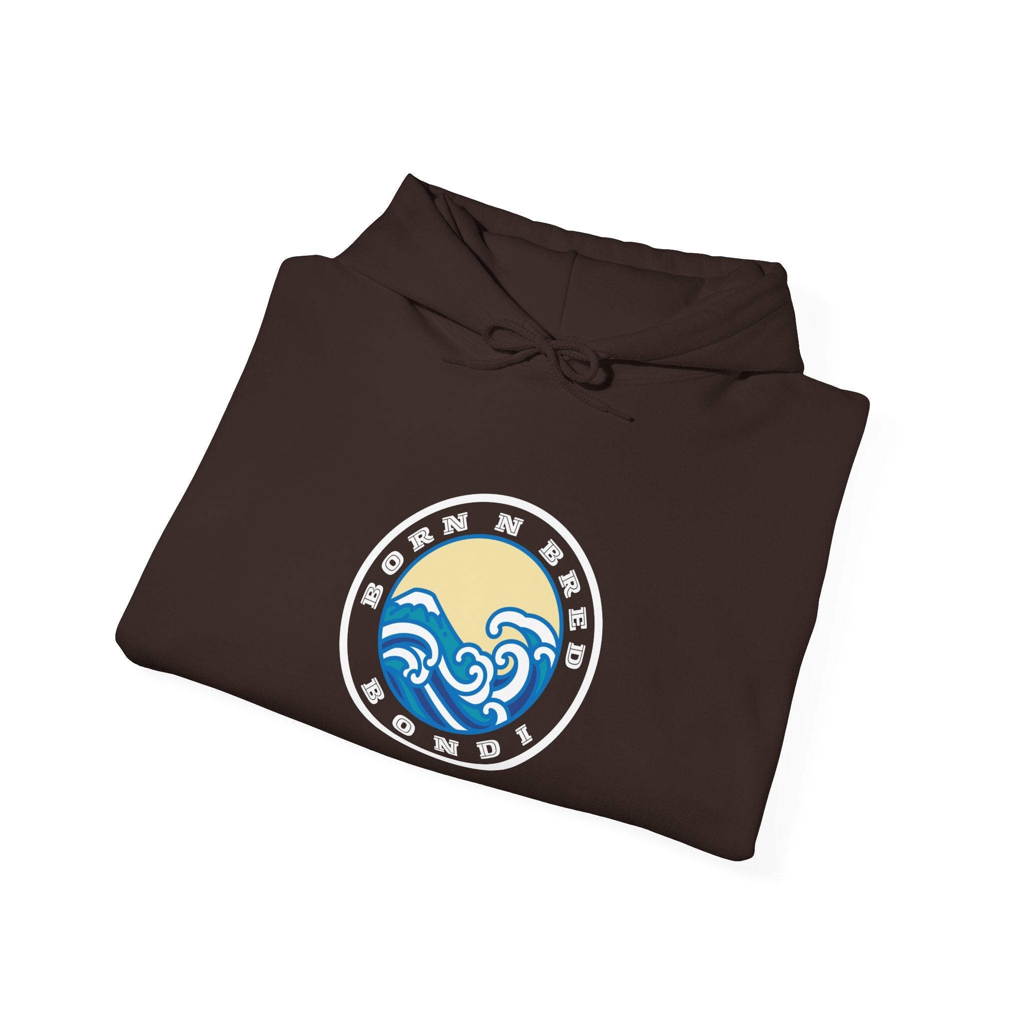 Hoodie with free Canva custom design logo front back Bondi bnb/Bilgola 