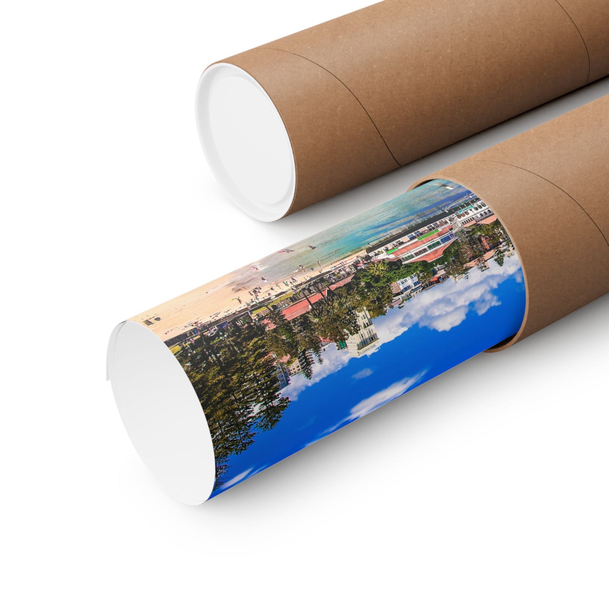 Manly Wharf Harbour Beach Contemporary Poster Vibrant Matte Horizontal Poster, Wall Art, Home Decor - original imperfections 