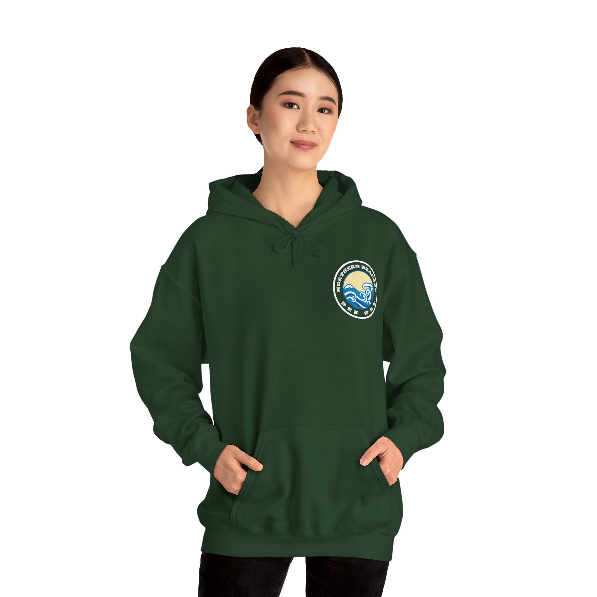 Hoodie custom logo front back Northern Beaches Dee Why 