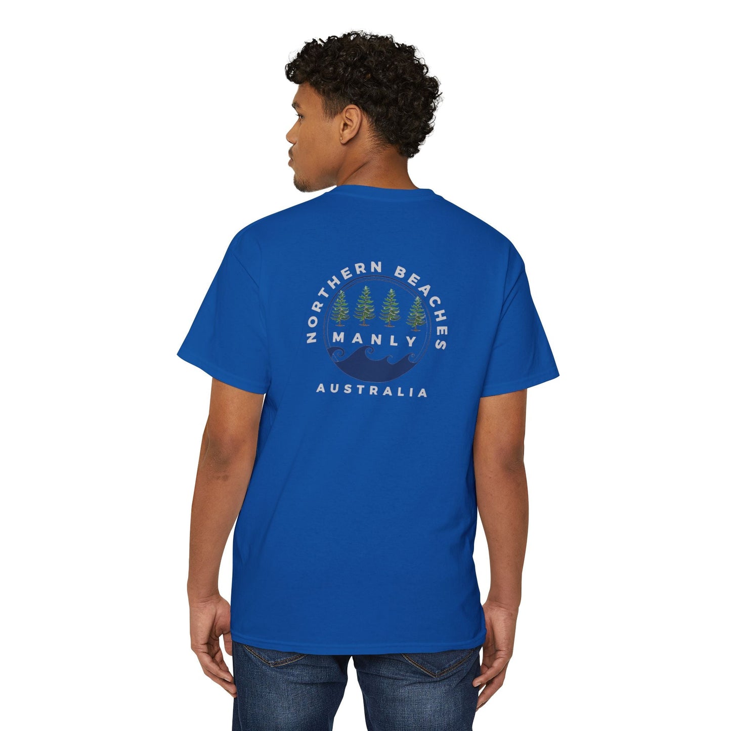 "The Westwood" Northern Beaches Manly Australia 2 different front/back Logos Heavy Cotton Pocket Tee Printify