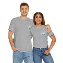 Heavy Cotton T-Shirt with free Canva custom designed logo front and back 