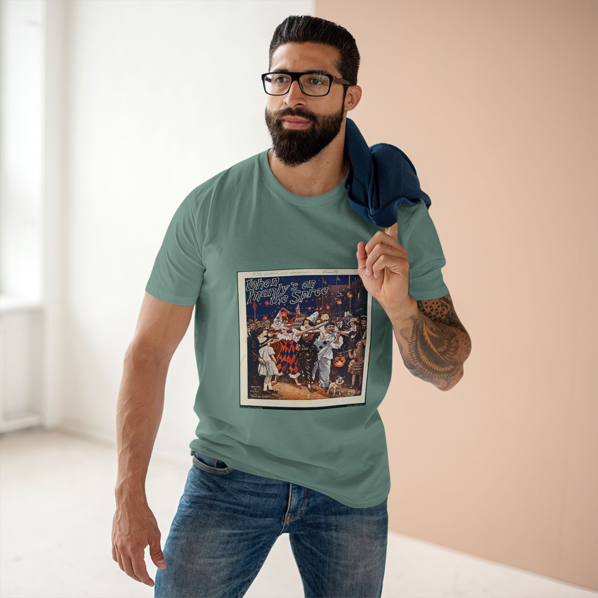 Vintage Manly Mardi Gras Staple Tee Printify