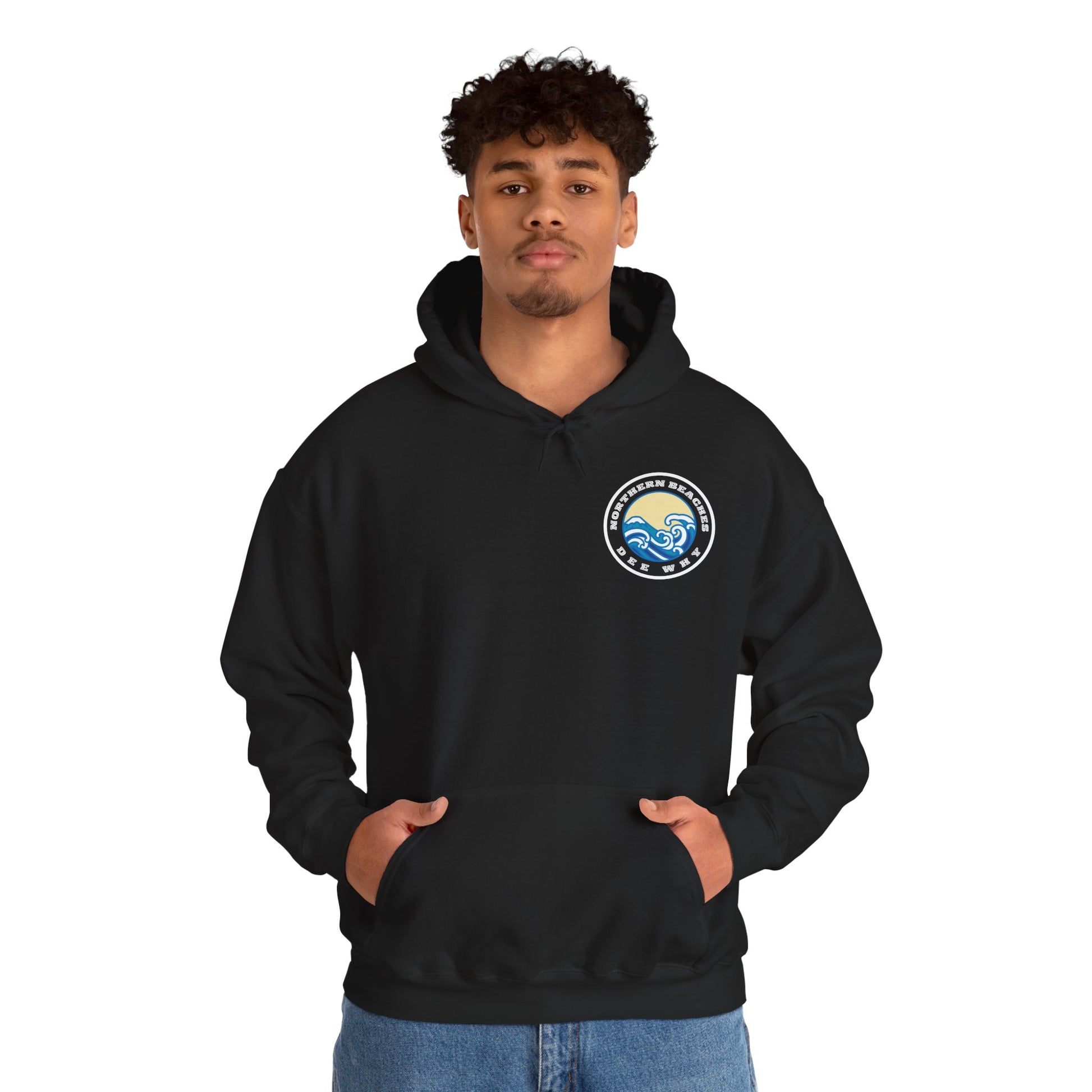 Lost Manly custom Northern Beaches Dee Why front and back logo edition Hoodie - Lost Manly Shop