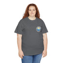 Heavy Cotton T-Shirt with free Canva custom designed logo front and back 