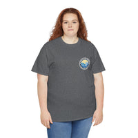 Heavy Cotton T-Shirt with free Canva custom designed logo front and back 