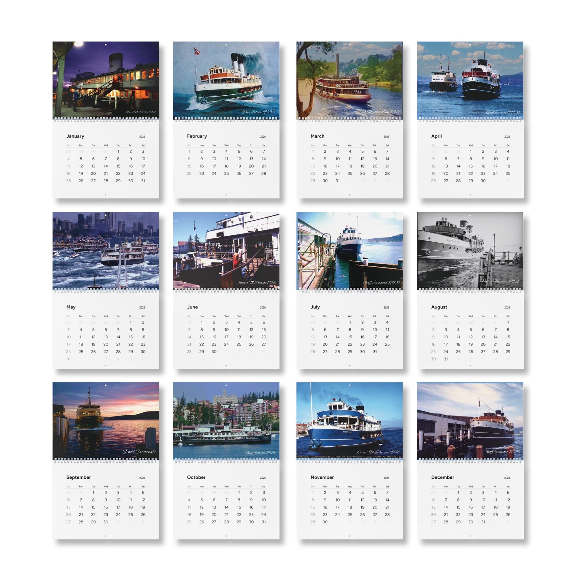 Lost Manly Ferries Heritage Wall Calendar 2026 