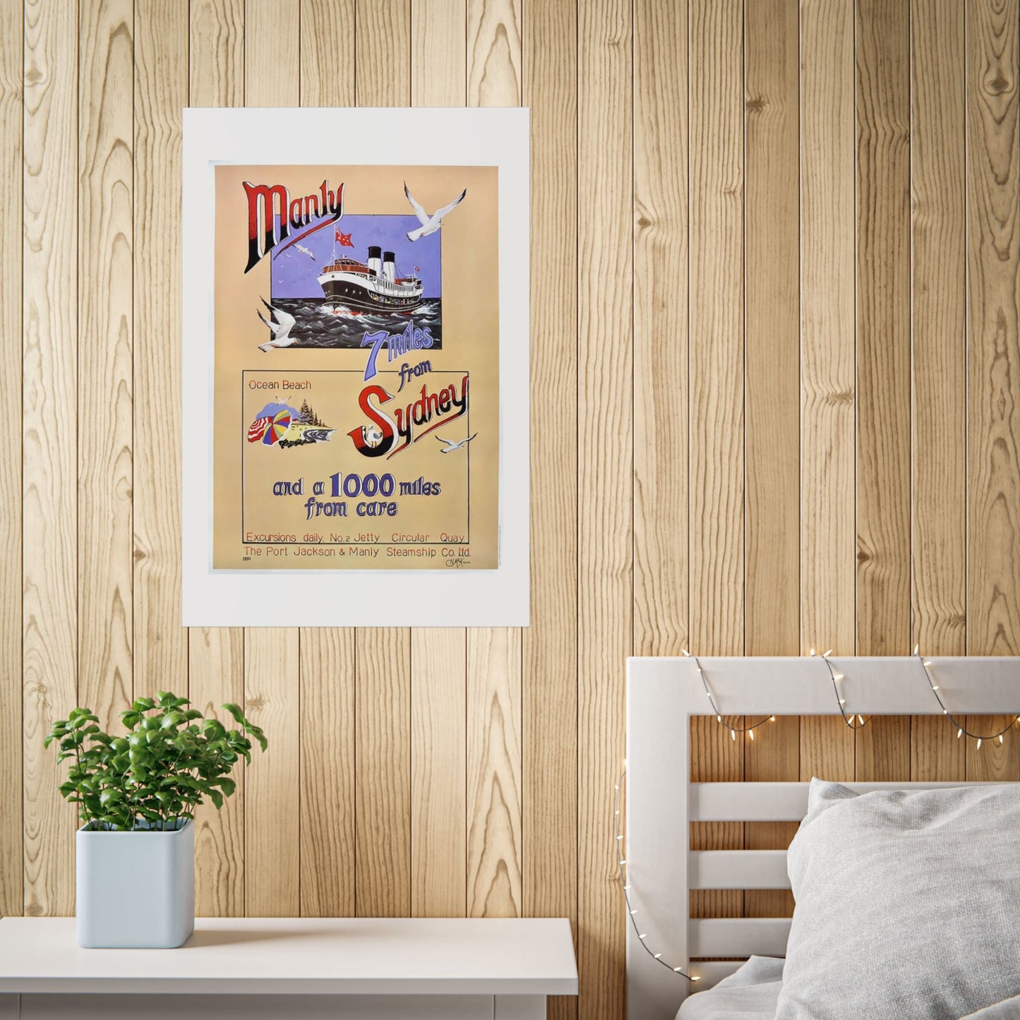 Vintage Travel Poster — “Seven Miles from Sydney” (Unframed) 