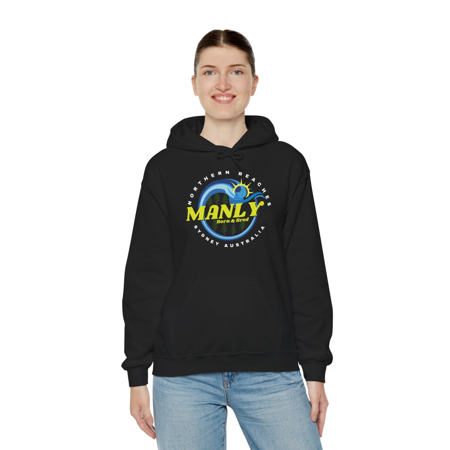 Lost Manly custom logo Manly Beach Surf Hoodie – Sydney Australia Vintage Surf Crest Hoodie - Lost Manly Shop