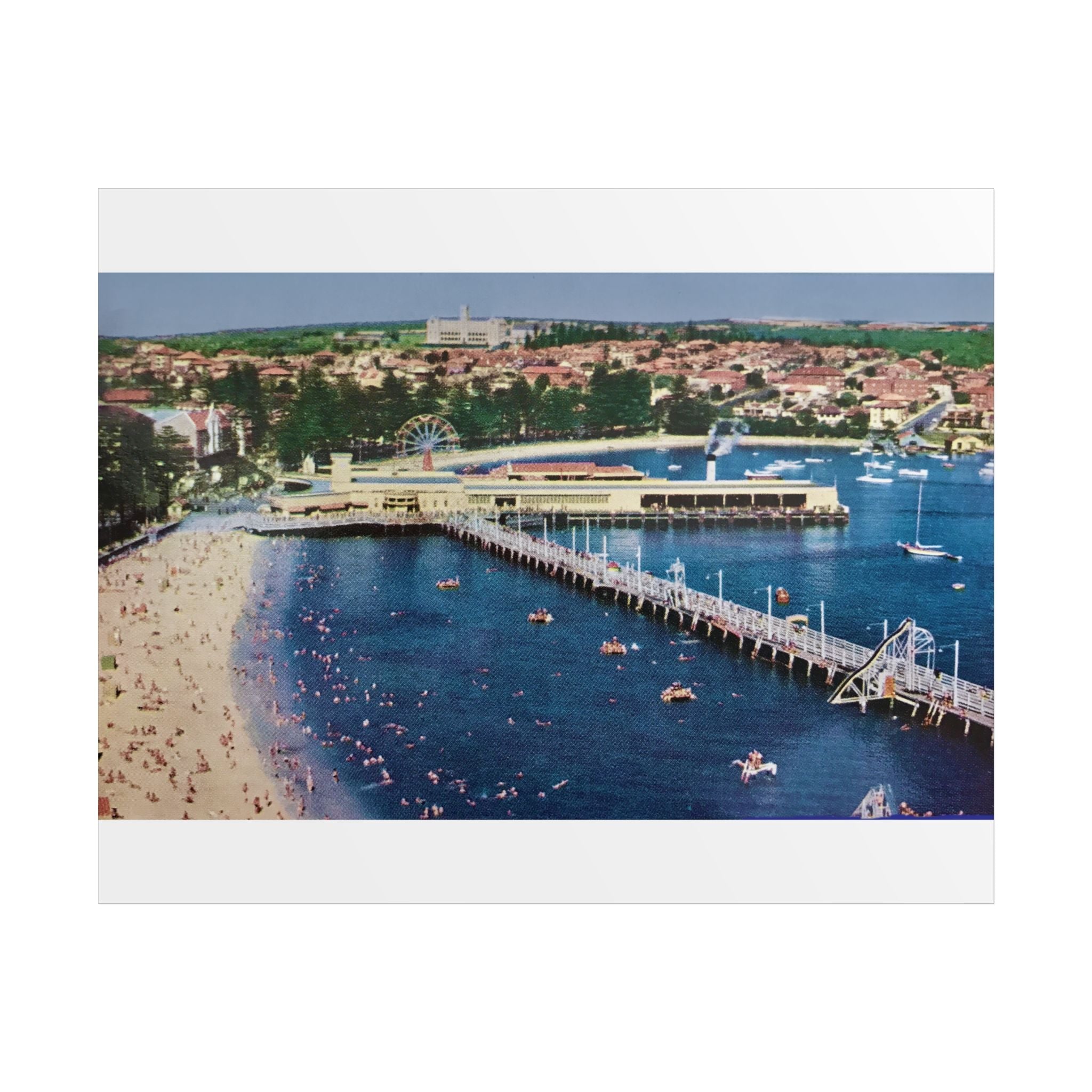 Vintage Poster Manly Harbour Pool 1955