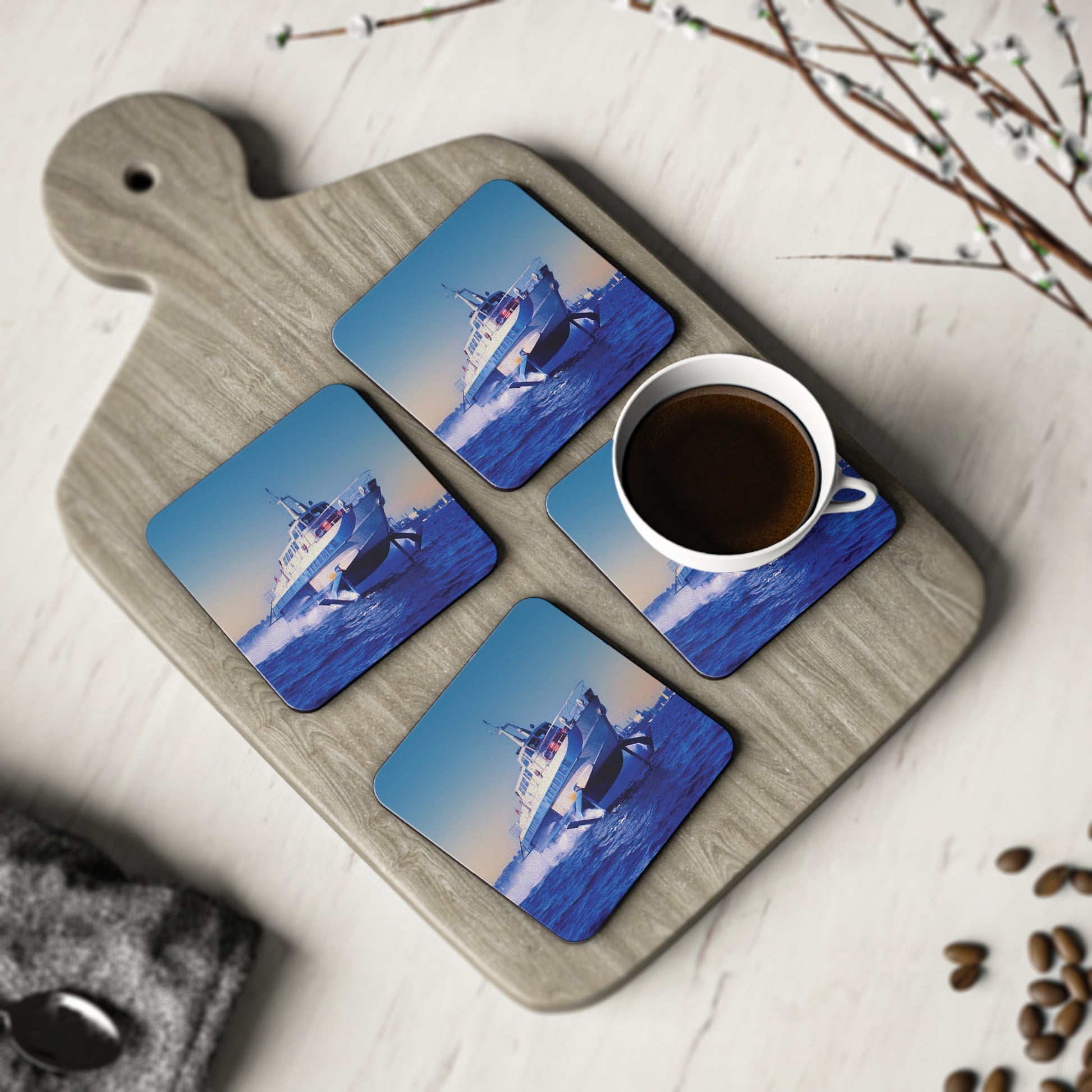 Cork Coasters - 'Curl Curl' Hydrofoil on Sydney Harbour - Lost Manly Shop