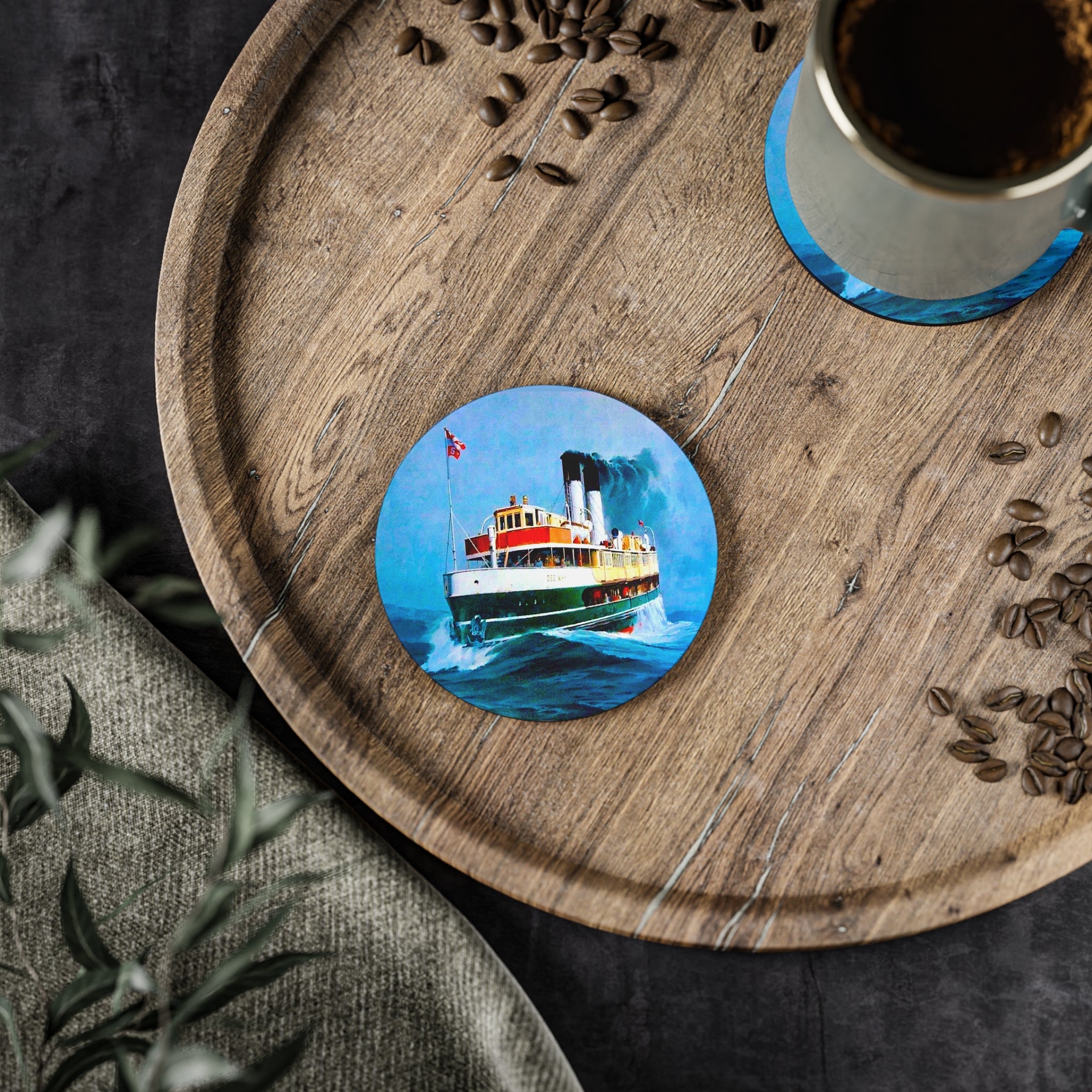 Coaster Set - 'Dee Why' Ferry Painting by Phil Belbin - Lost Manly Shop