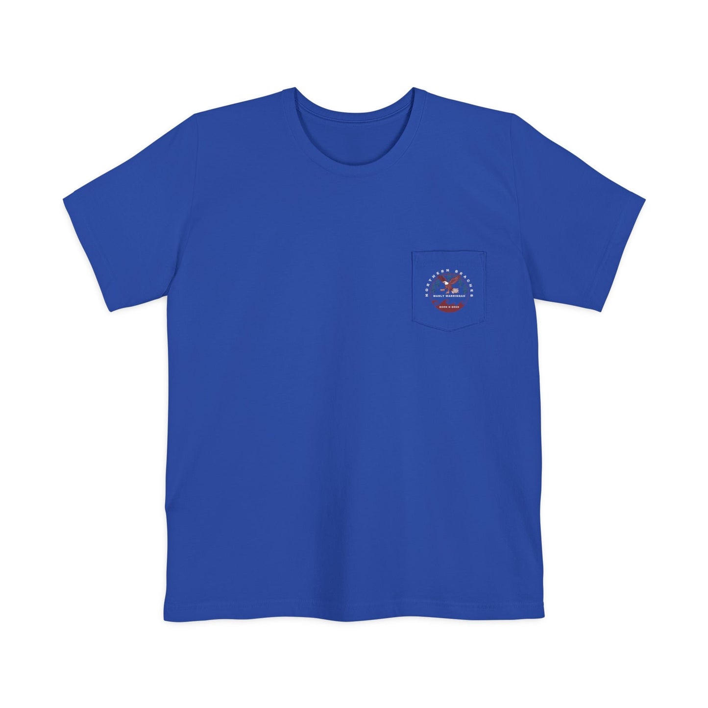 "The Westwood" Northern Beaches custom design different front and back logo, Pocket T-shirt - Casual, Nature-Inspired Wear