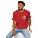 Collaroy custom logo front and sleeve. Lost Manly label. Unisex Soft style T-Shirt Printify