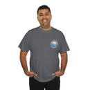 Heavy Cotton T-Shirt with free Canva custom designed logo front and back 