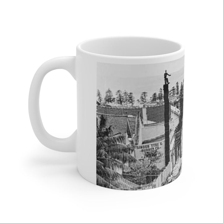 Vintage Scenic White Ceramic Mug - 11oz Coffee Cup for Retro Lovers 