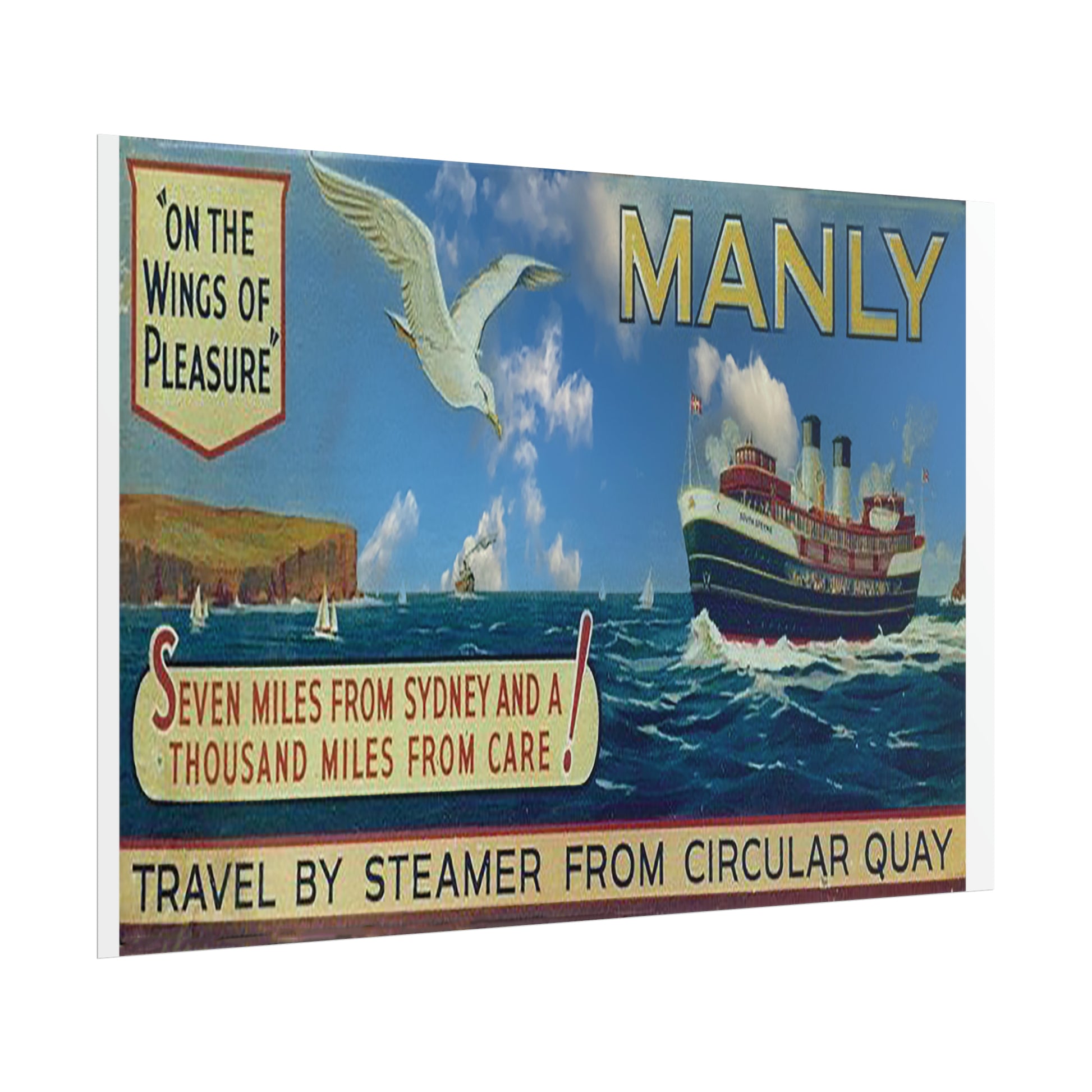 Seven Miles from Sydney Travel Poster 1940s Rolled Posters - Lost Manly Shop
