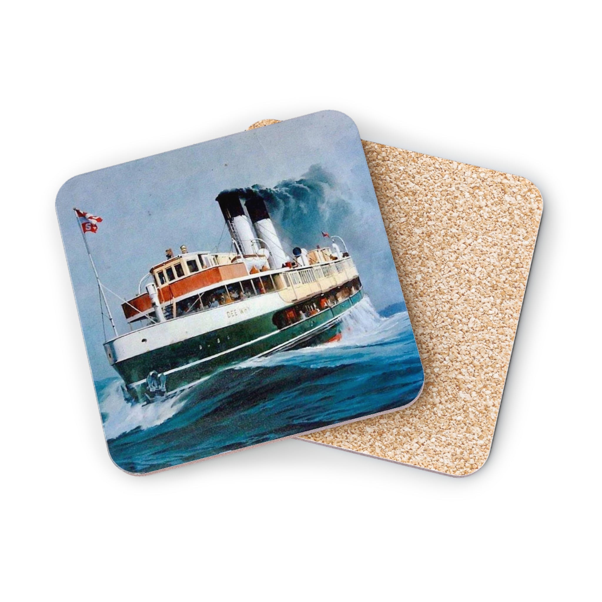 Cork Coasters - 'Dee Why' Manly Ferry Painting by Phil Belbin Artist Printify