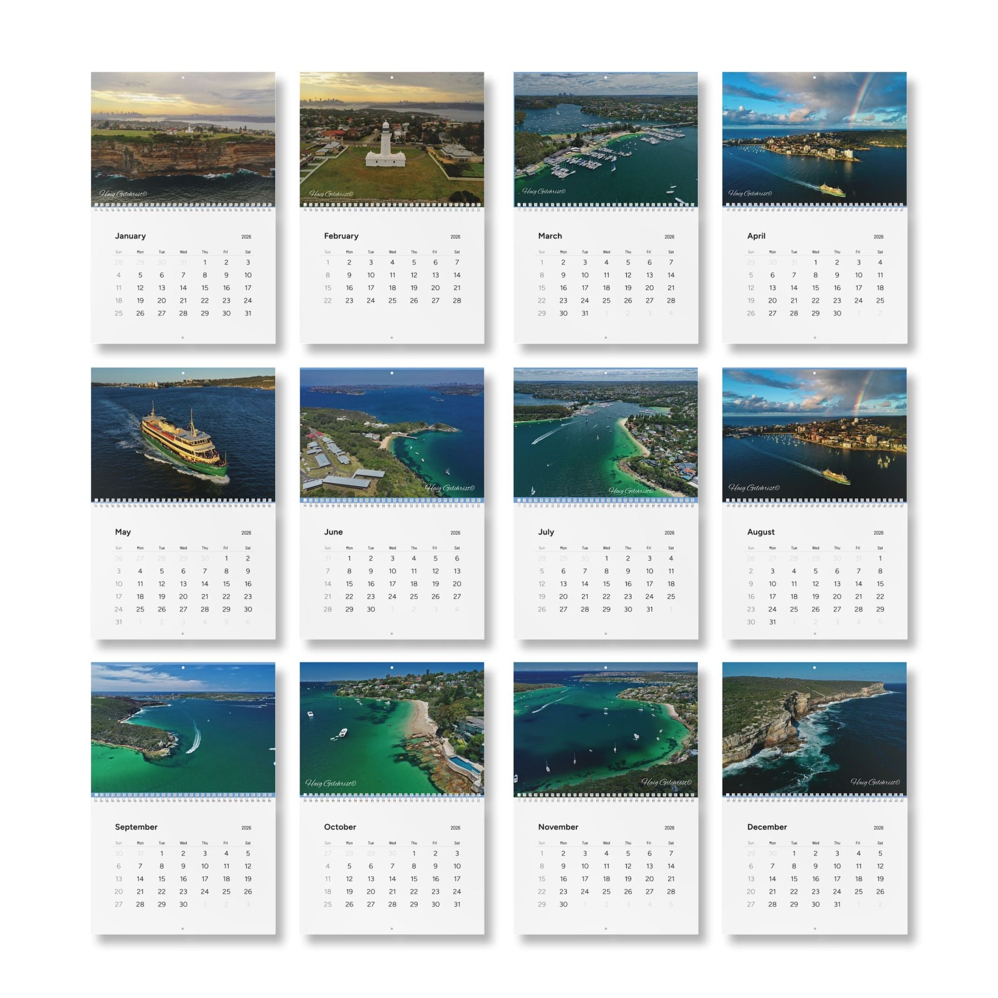 Sydney Harbour From Above Wall Calendar 2026 