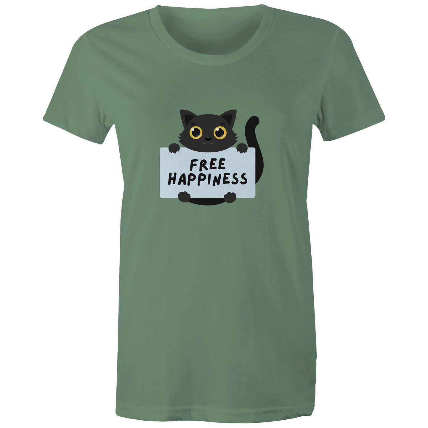 Women's Maple Tee Free Happiness Print 