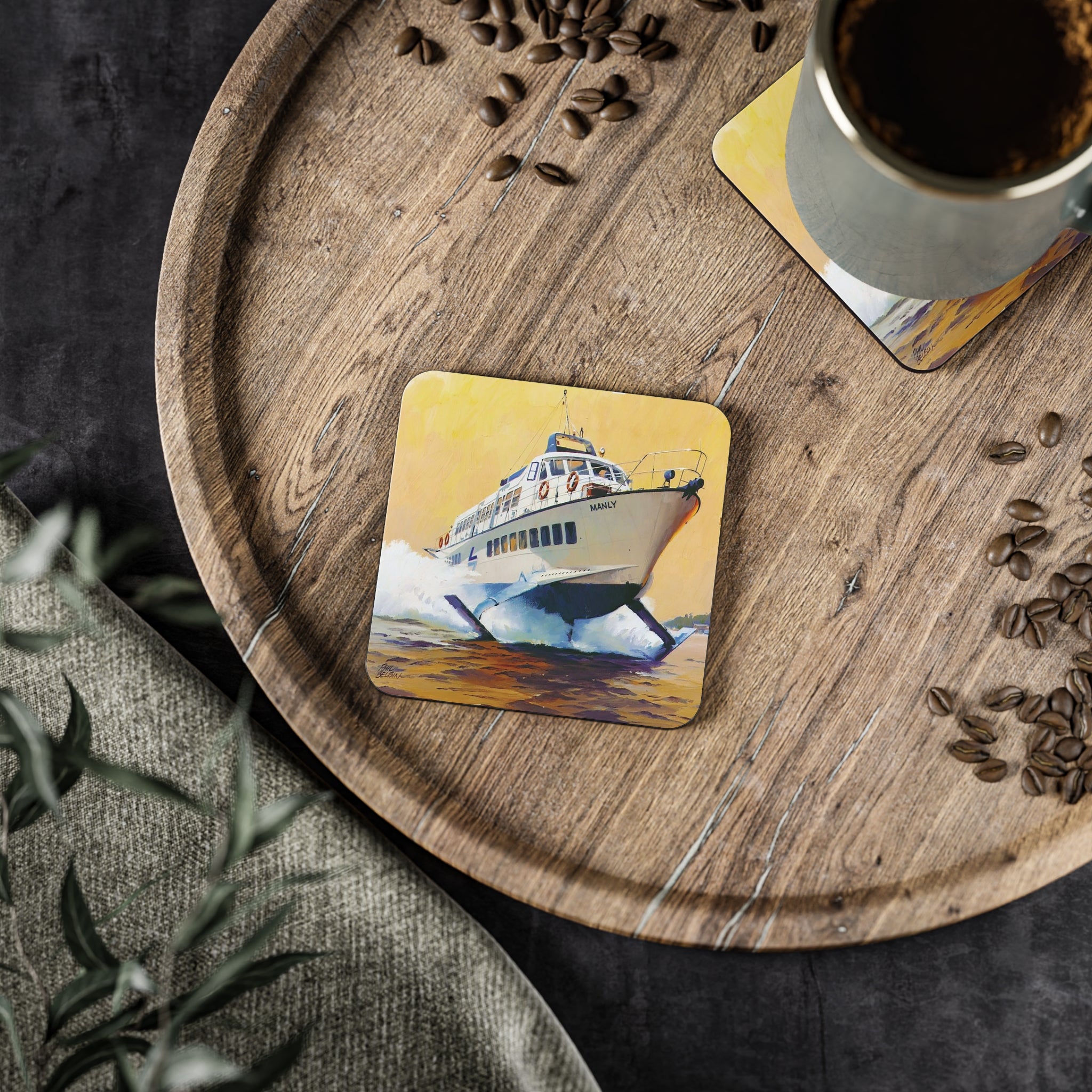 Cork Coasters - 'Manly' Hydrofoil on Sydney Harbour - Lost Manly Shop
