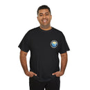 Heavy Cotton T-Shirt with free Canva custom designed logo front and back 