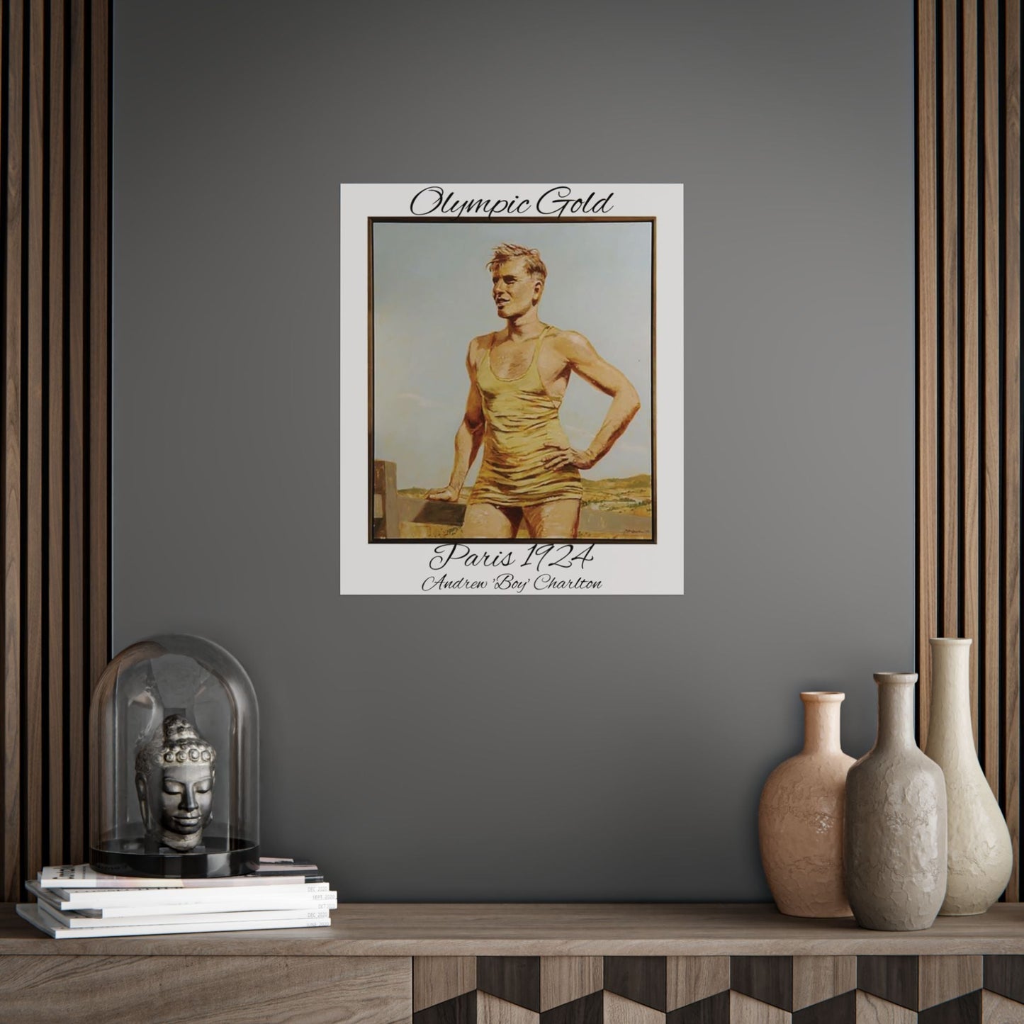 Lost Manly Customised Posters - Olympic Gold Paris 1924 Olympics Andrew "Boy" Charlton, brings home Olympic Gold to Manly 