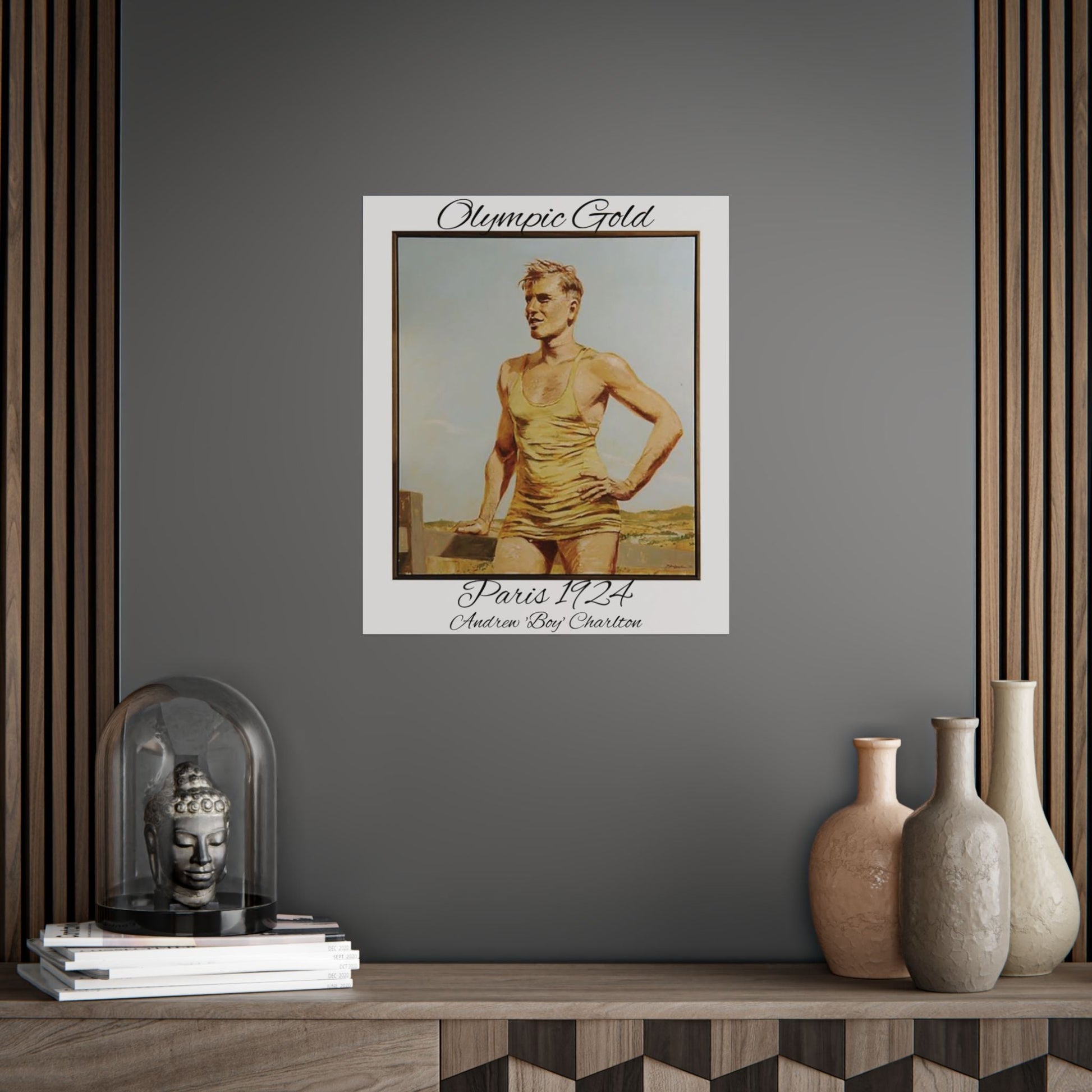 Lost Manly Customised Posters - Olympic Gold Paris 1924 Olympics Andrew "Boy" Charlton, brings home Olympic Gold to Manly 