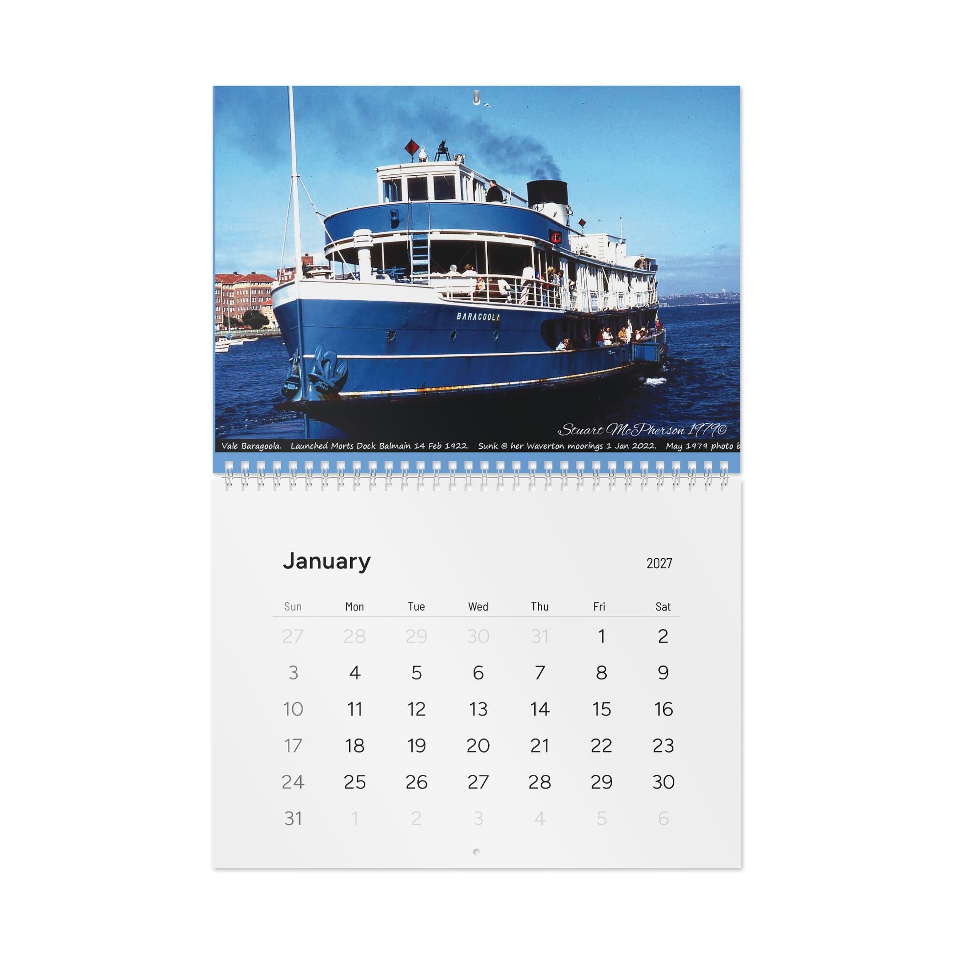 Manly Ferries Journey Through Time 2027 Wall Calendar - Lost Manly Shop