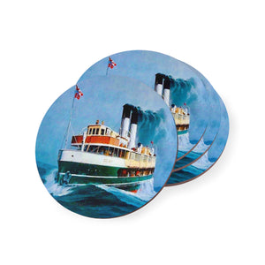 Cork Coasters - 'Dee Why' Manly Ferry Painting by Phil Belbin Artist Printify