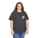 Heavy Cotton T-Shirt with free Canva custom designed logo front and back 