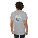 Heavy Cotton T-Shirt with free Canva custom designed logo front and back 