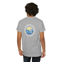 Heavy Cotton T-Shirt with free Canva custom designed logo front and back 
