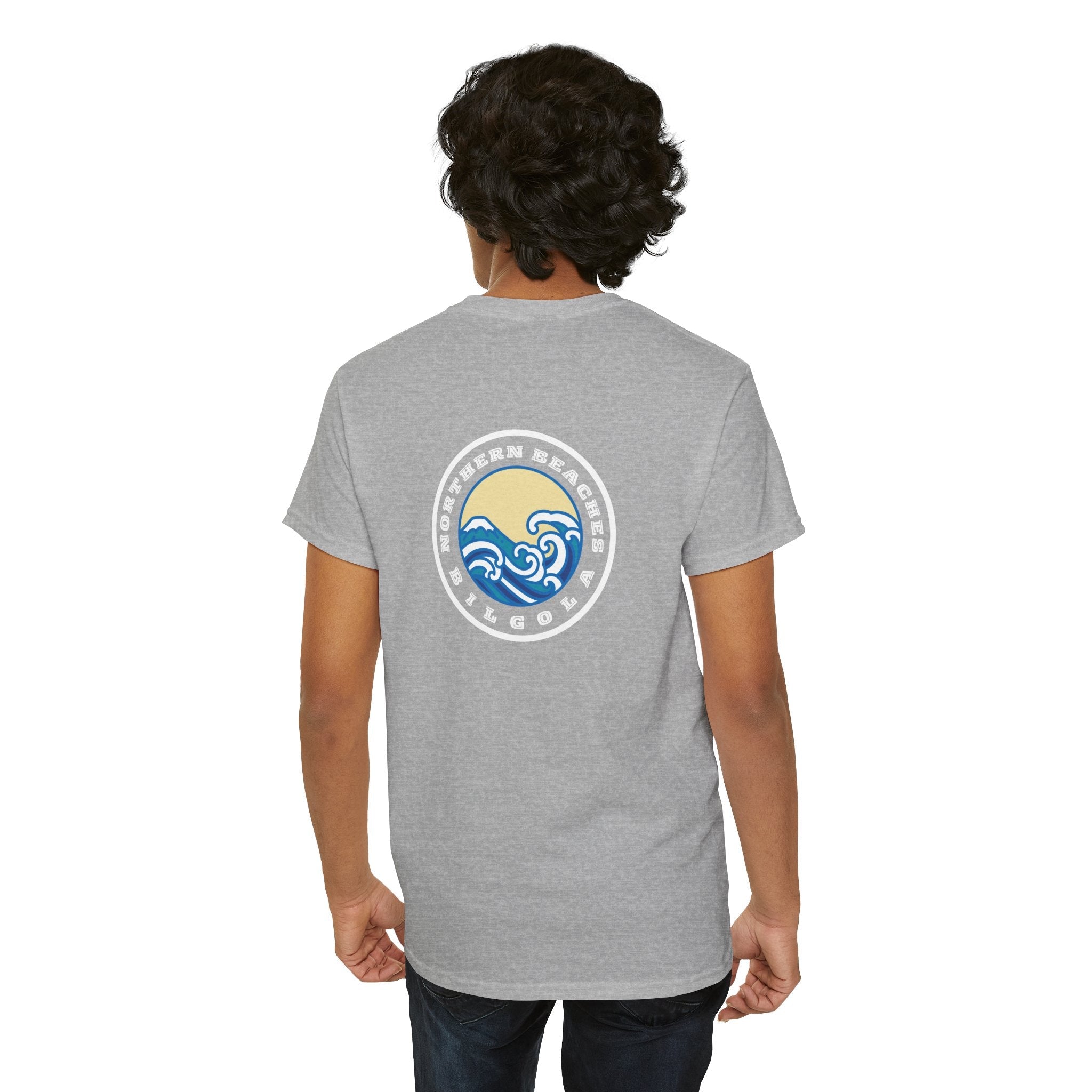 Heavy Cotton T-Shirt with free Canva custom designed logo front and back 