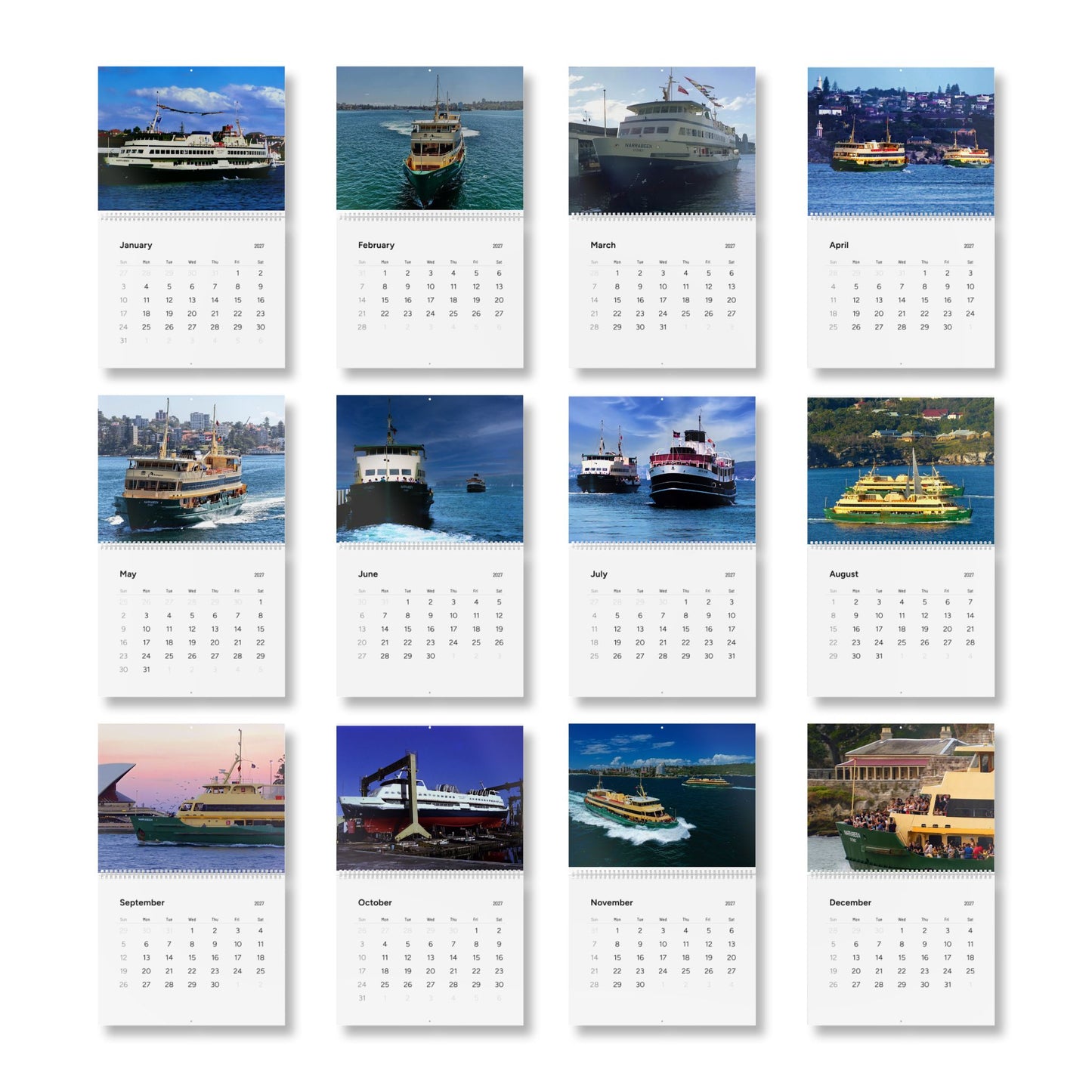 Seven Miles from Sydney – The Freshwater Ferries – MV Narrabeen 2027 Wall Calendar
