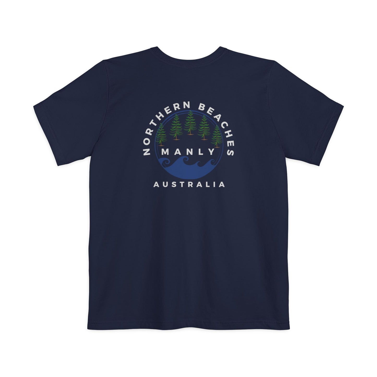 "The Westwood" Northern Beaches custom design different front and back logo, Pocket T-shirt - Casual, Nature-Inspired Wear