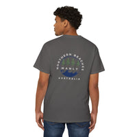 "The Westwood" Northern Beaches custom design different logo front and back Heavy Cotton Pocket Tee Printify