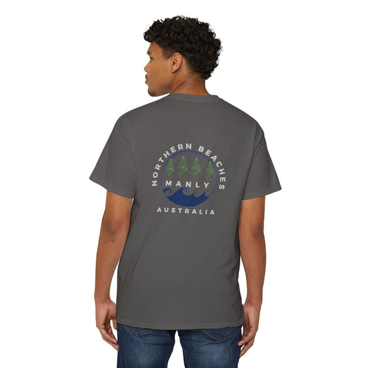 "The Westwood" Northern Beaches custom design different logo front and back Heavy Cotton Pocket Tee