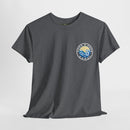 Heavy Cotton T-Shirt with free Canva custom designed logo front and back 