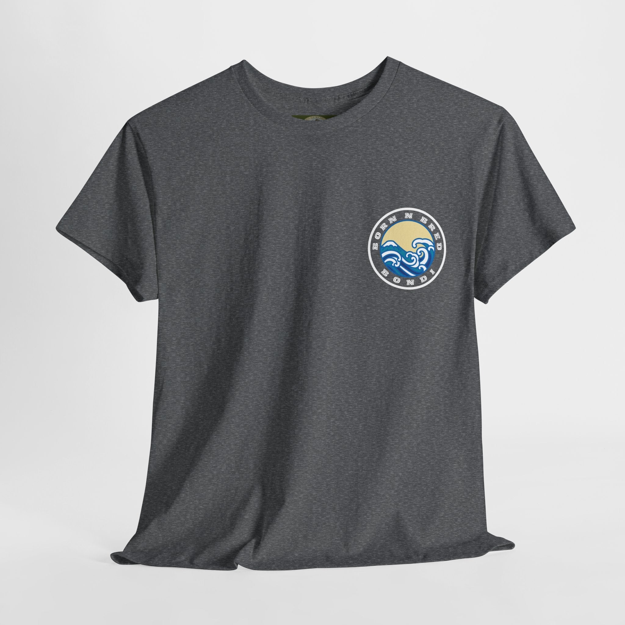 Heavy Cotton T-Shirt with free Canva custom designed logo front and back 
