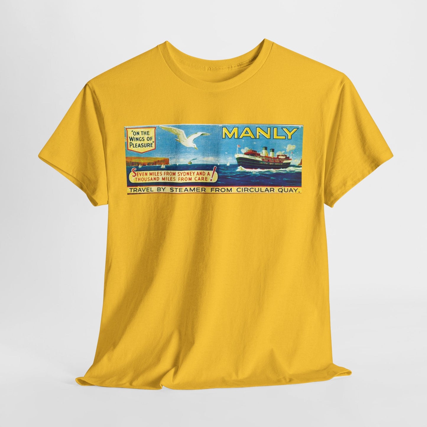 Vintage Travel Tee - Retro South Steyne Ferry Poster T-Shirt 