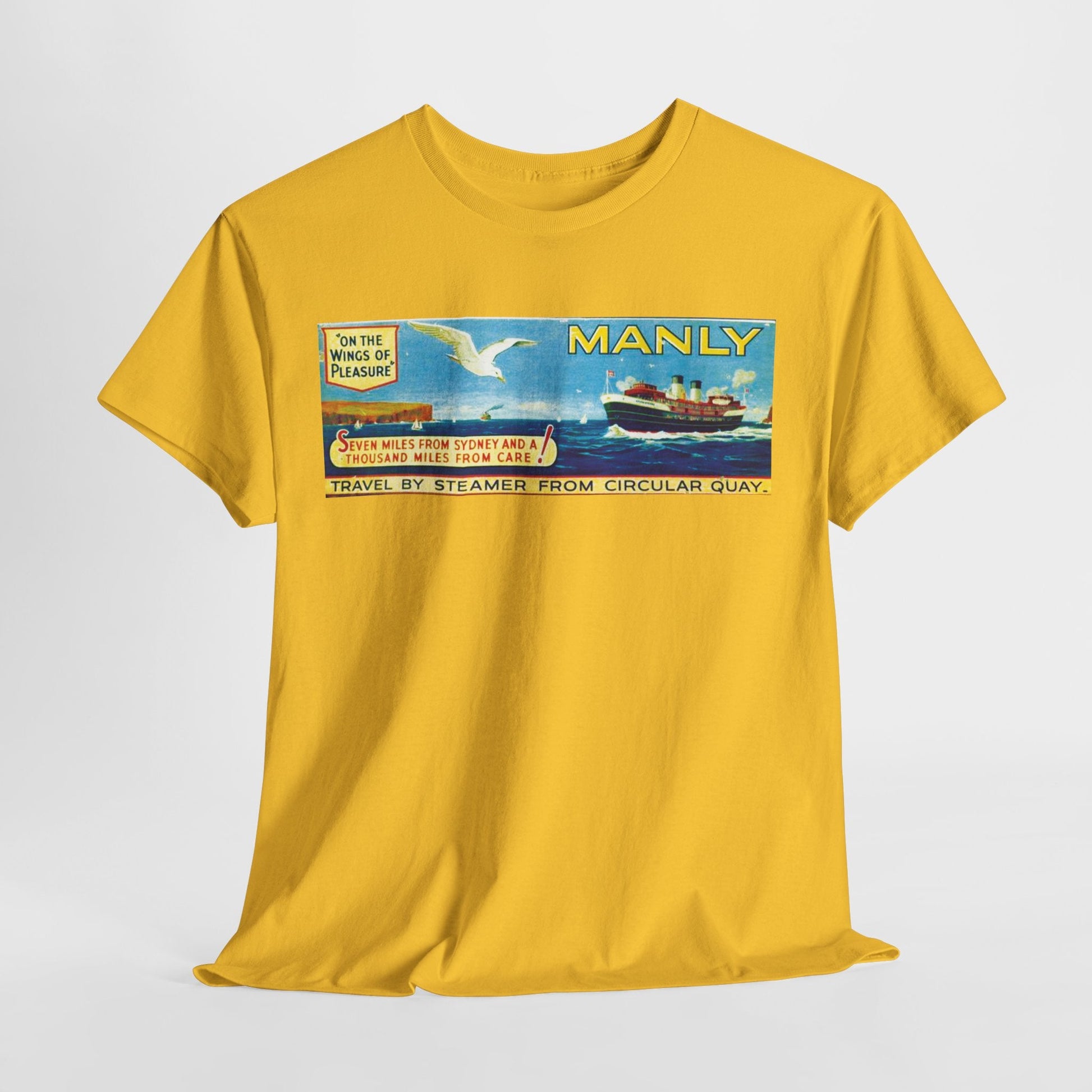 Vintage Travel Tee - Retro South Steyne Ferry Poster T-Shirt 
