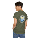 Heavy Cotton T-Shirt with free Canva custom designed logo front and back 